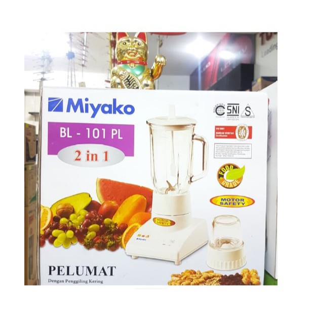 Miyako Blender Plastik 1L 2in1 BL-101PL Pelumat PROMO MURAH GARANSI