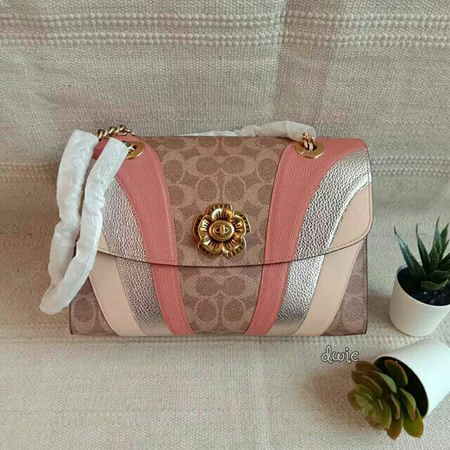 Tas Coach Parker Signature Wave Tan Multi Original