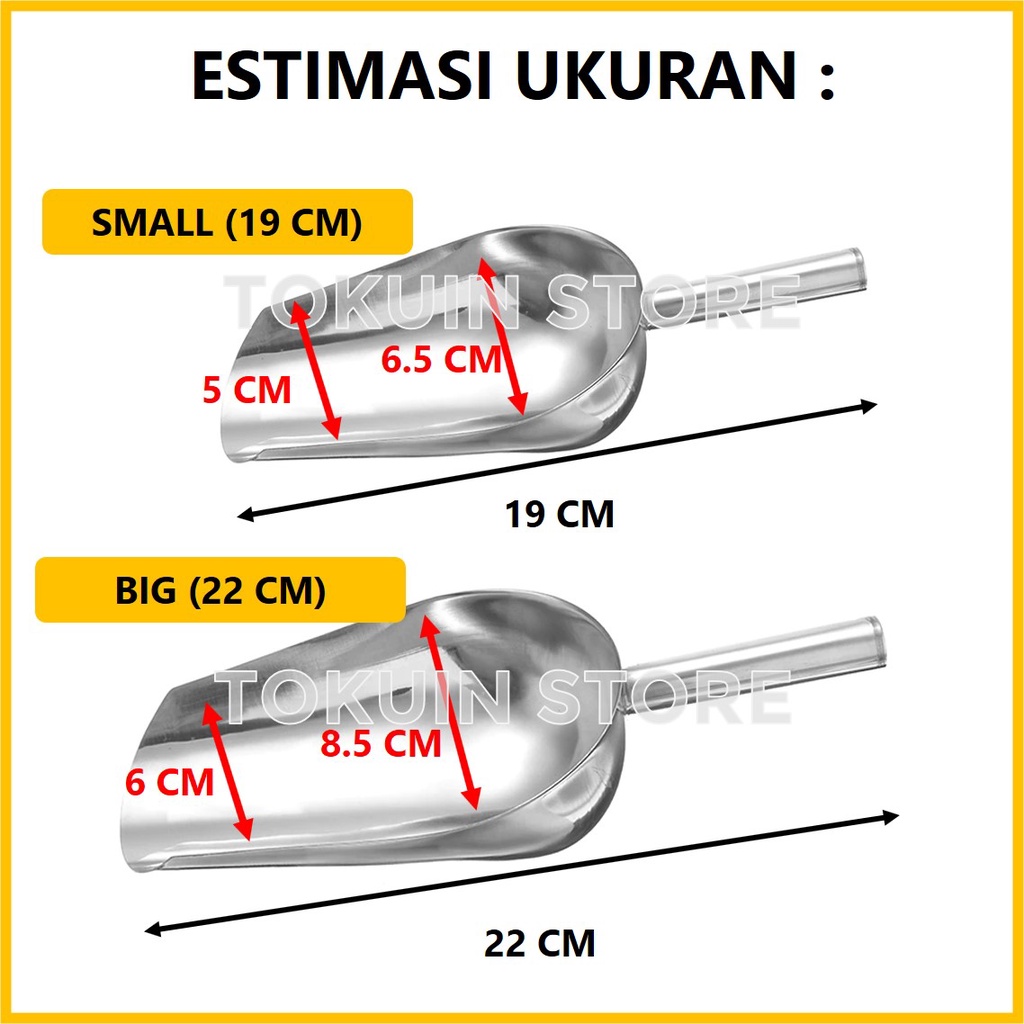 Sekop Sendok Es Skop Es Batu Serokan Tepung Biji Kopi Beras Stainless
