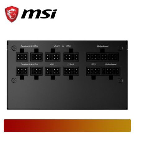 Power supply gaming msi mpg 850 watt 80+ 80 plus gold 140mm fan full modular a850gf - Psu 850w a850-gf