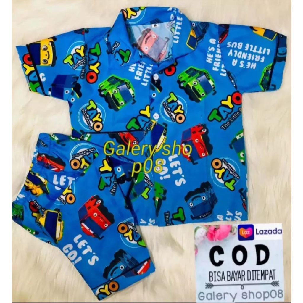 piyama anak /baju tidur anak  motif mobil baju anak laki laki baju anak perempuan baju anak terlaris baju anak kekinian baju anak trendy