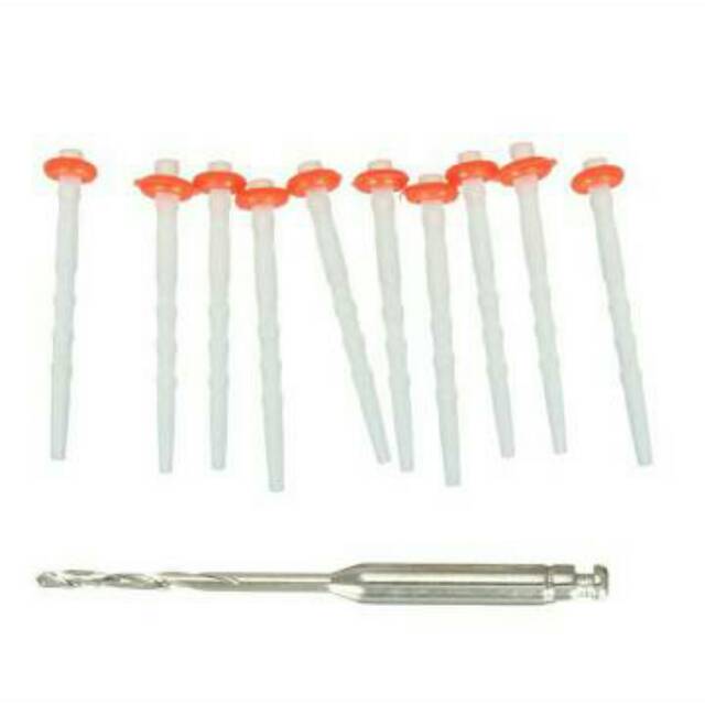 Dental fiber post fiberpost 10pcs + drill mandrel mandrill pasak gigi