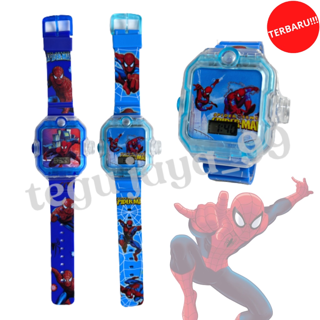 JAM TANGAN FASHION ANAK LAKI LAKI LAMPU MUSIK KARAKTER SUPER HERO TE1053