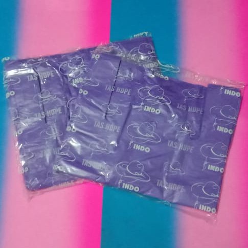 Kantong Plastik Kresek INDO Ekonomis Uk 28 ( Besar ) Warna Ungu