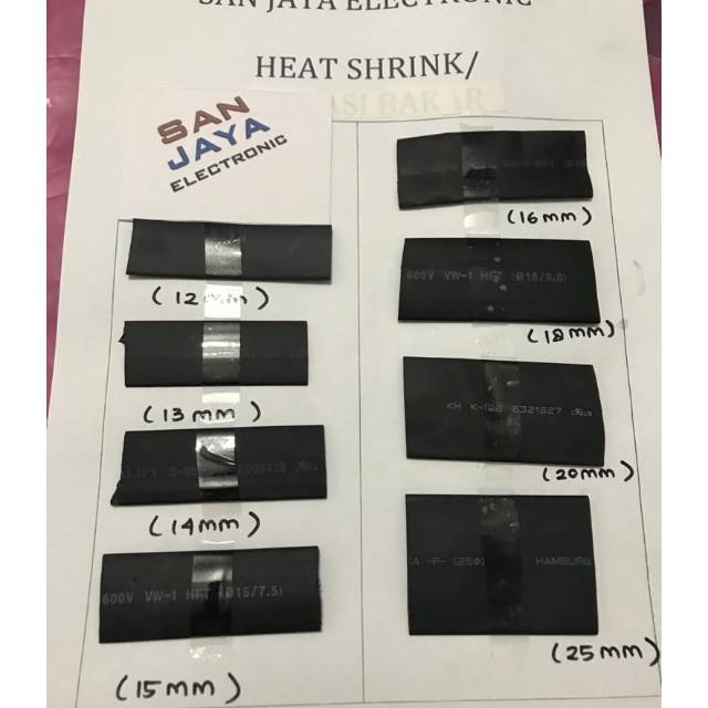 D-20mm, Heat shrink /Selongsong bakar /Solasi bakar ,Warna Hitam ,Diameter 20mm