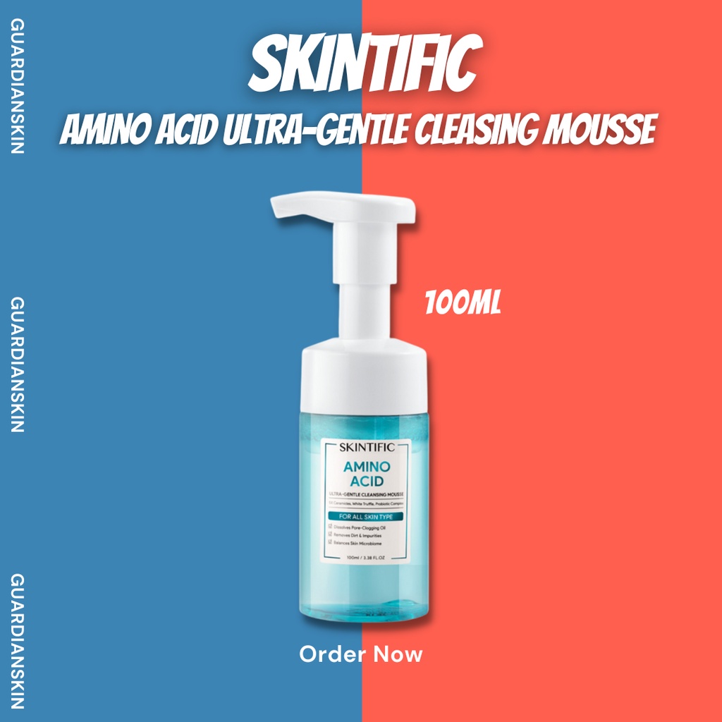 SKINTIFIC Amino Acid Ultra Gentle Cleansing Mousse 100ml Pembersih Wajah Facial Cleanser Sabun Muka