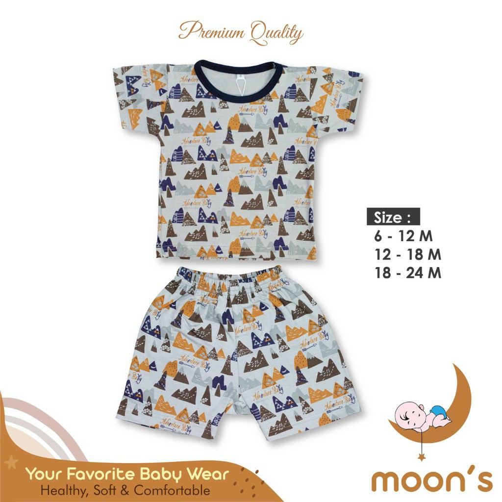 MOONS STELAN OBLONG PENDEK PREMIUM/BAJU PENDEK BAYI/STELAN PENDEK OBLONG