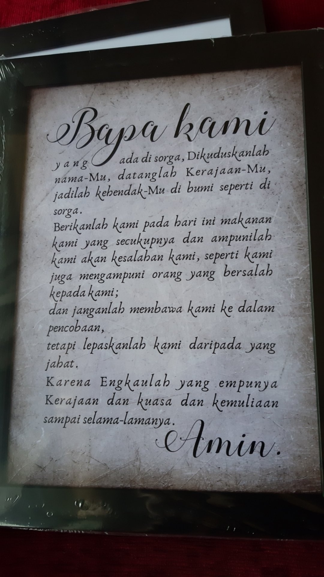 Doa Bapa Kami - Hiasan Dinding Poster Dekorasi Pigura Kristen