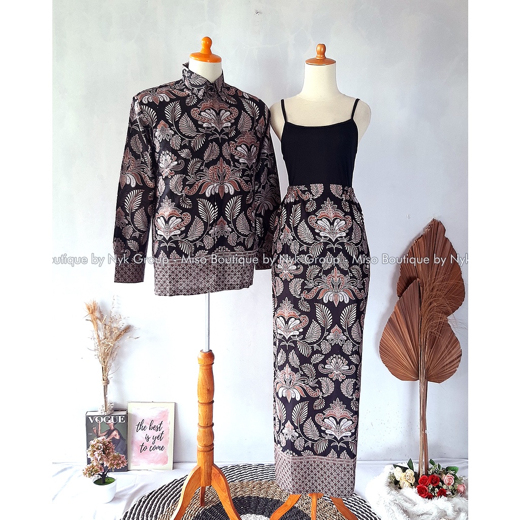 MISO BUTIK - Kemeja Pria dan Rok Batik Model Span Bawahan Kebaya Audi Modern / ADA ANAK COWOK / Rok Katun Prima Halus Termurah / Batik Kondangan Lamaran