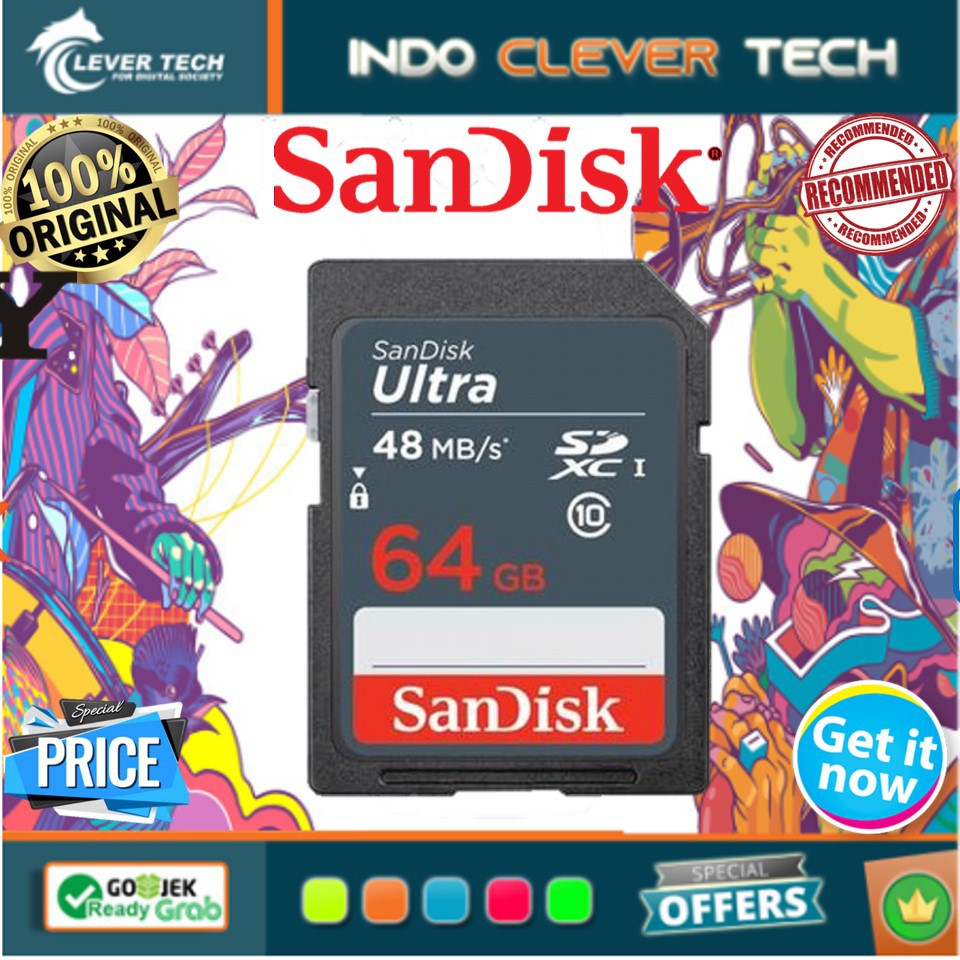 SanDisk Ultra SDXC UHS-I Class 10 64GB/48MB/s / Memori Sandisk 64gb