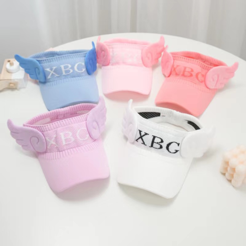 Topi Anak Rajut Visor Motif XBG Kosong Atas Perlindungan Matahari Import