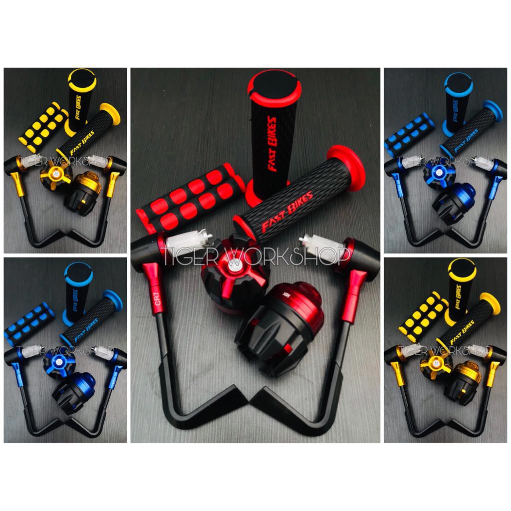 PAKET 4 ITEM#Handgrip Handfat Fasbikes +PROGUARD L + Jalu As RODA + Karet Handle Rem UNIVERSAL SEMUA