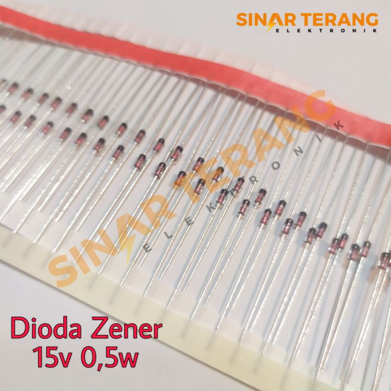 10pcs dioda zener 15v setengah watt