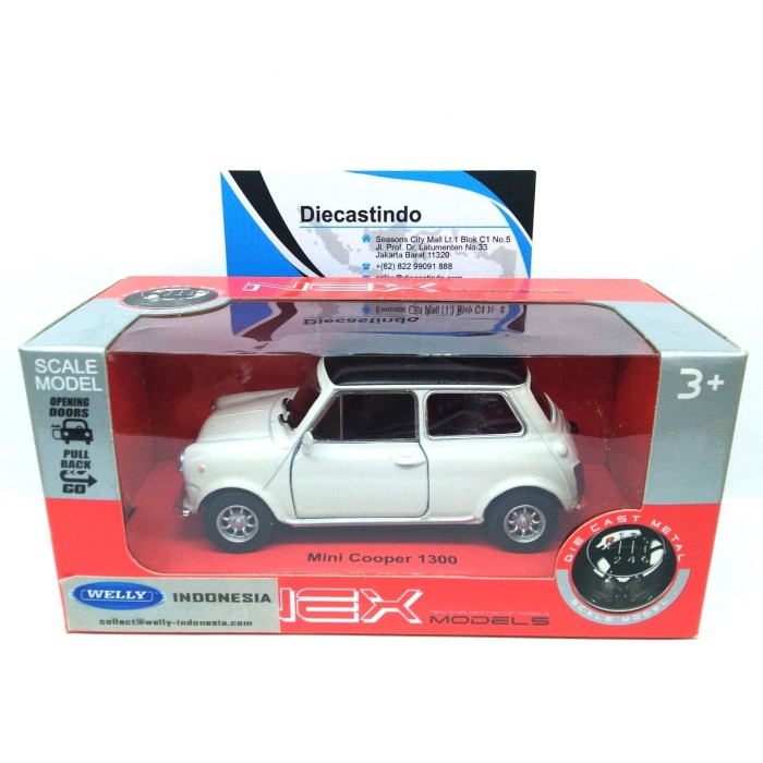 READY Welly Nex 1:34 - Mini Cooper 1300 Black Top Putih LIMITED