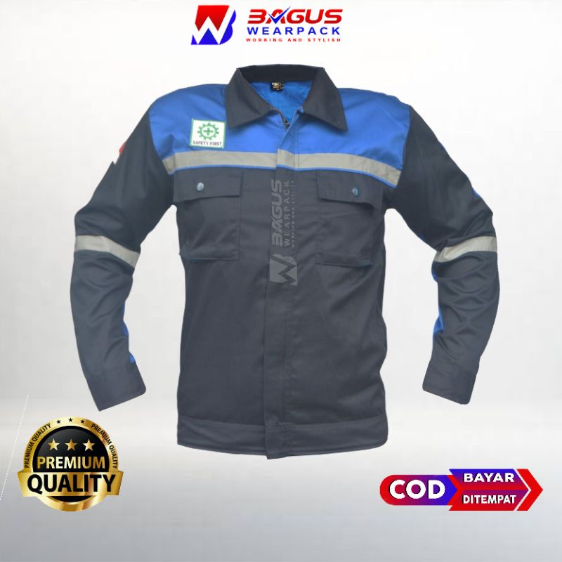 WEARPACK SAFETY / KEMEJA SAFETY / BAJU SAFETY LENGAN PANJANG / BAJU PROYEK KEREN / BAJU KERJA PRIA PROYEK / BAJU KERJA PIRA LAPANGAN / BAJU MEKANIK / BAJU WEARPACK / WERFAK PRIA KERJA / BAJU WEARPACK KERJA PROYEK / BAJU TAMBANG / DONGKER BCA