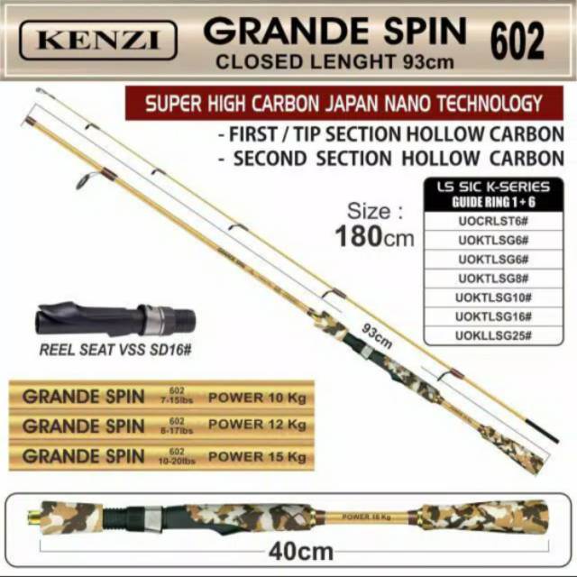 Joran pancing kenzi GRANDE SPIN 180cm 8-17lb