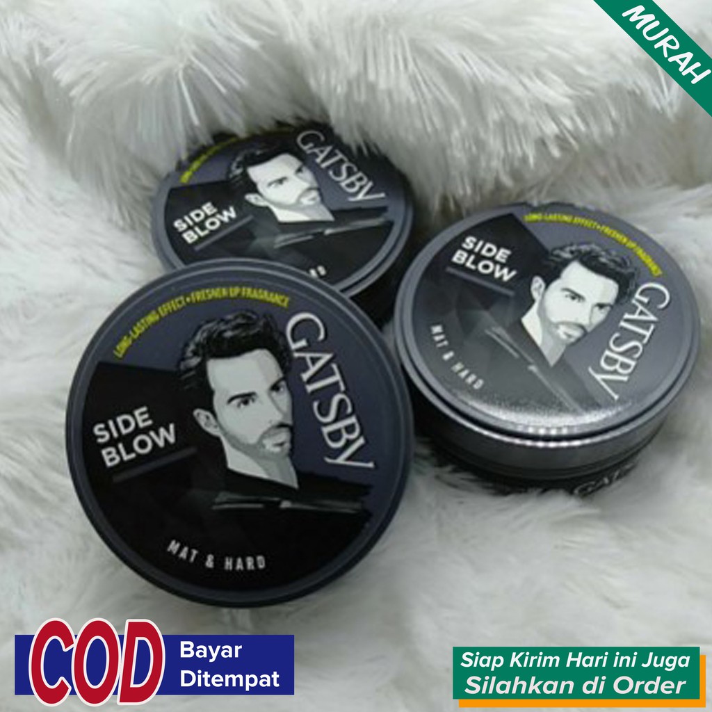 Minyak Rambut Cowok Pria Efek Tebal Matte Tahan Seharian ~ Gatsby Wax Side Blow 25g