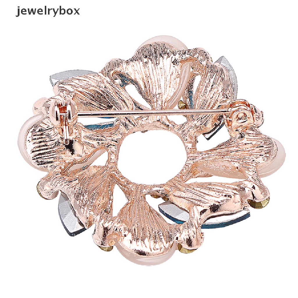 [jewelrybox] 1pc Fashion Bros Bentuk Bauhinia Kristal Baru Untuk Wanita Dress Pin Hias Butik