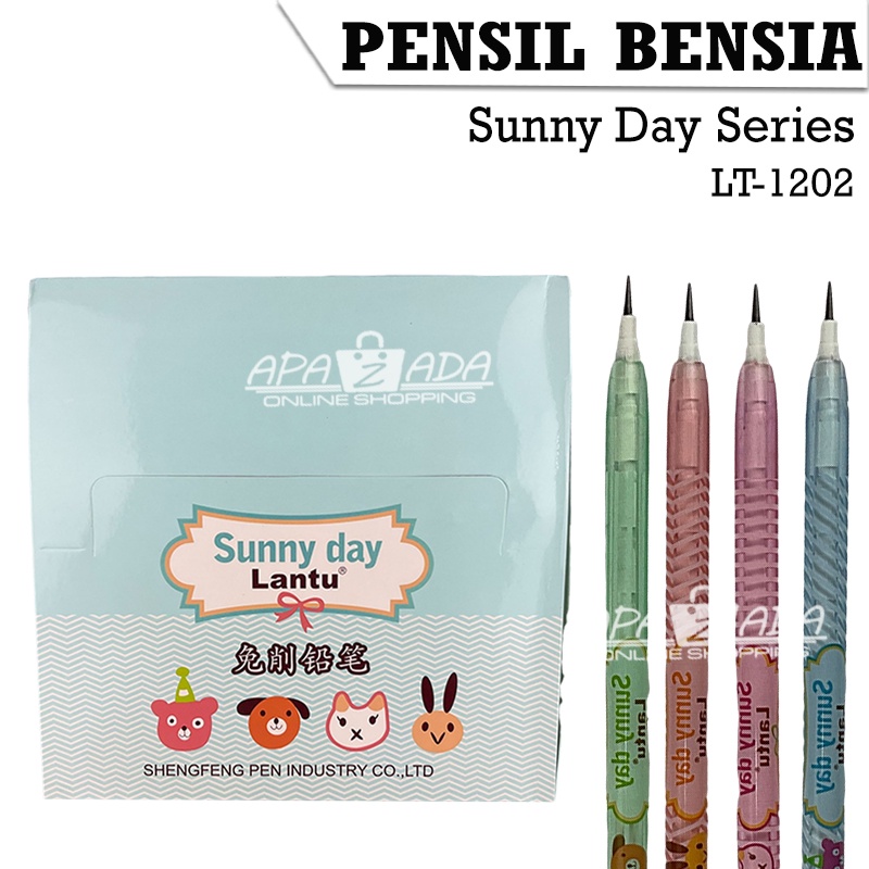 

Apazada - Pensil Lantu Sunny Day Series Set Of 4 Pcs / Lantu Bensia / Pensil Cabut Lucu / Pensil