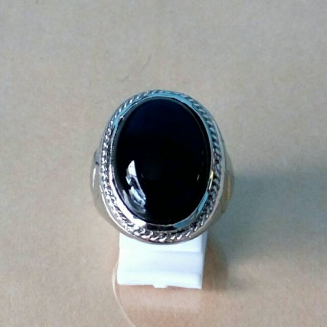 Cincin Batu Akik Black Onyx Hitam Legam Body Glasses