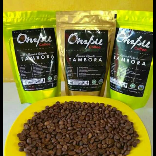 

Kopi tambora original robusta, dari kaki gunung Tambora Dompu NTB..