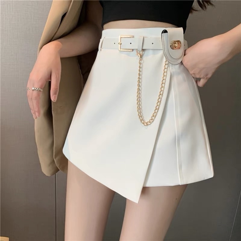SKORT MINI SKIRT FREE BELT HIGHWAIST IMPORT WANTA ROK MINI MX607