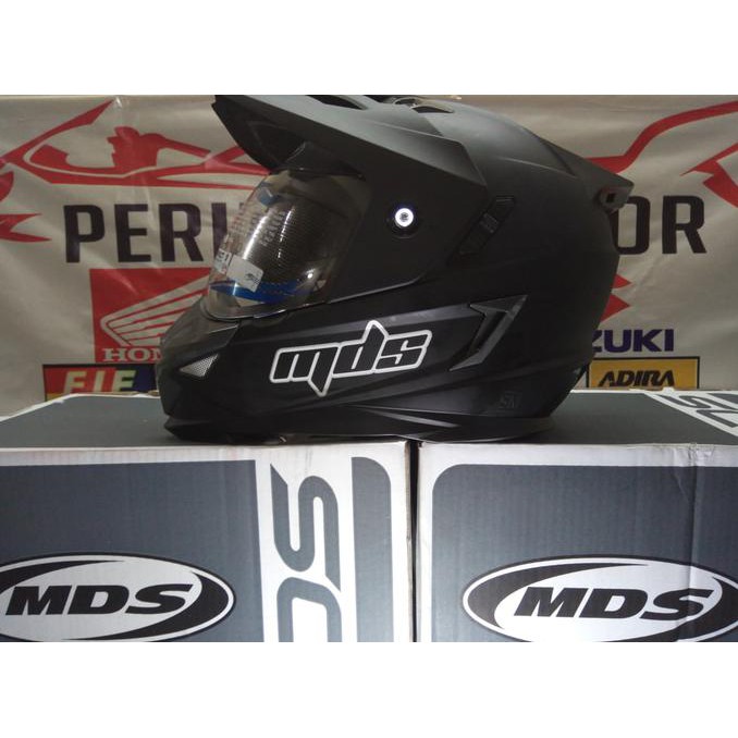 HELM Full Face MDS  SUPERMOTO SUPER PRO SOLID BLACK METT
