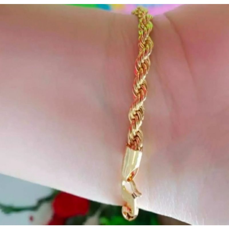 Set Gelang Tangan free cincin dan gelang tangan motif pilihan lapis emas 22 K anti karat