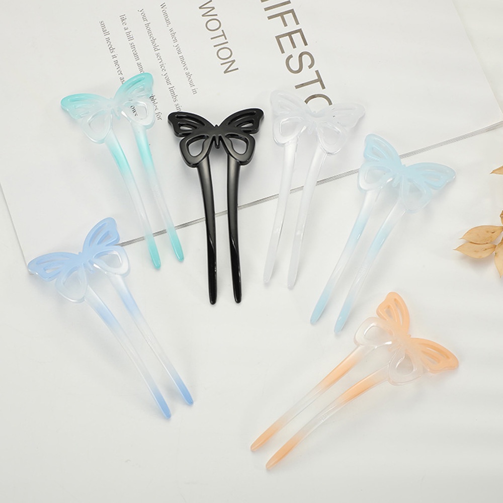 Jepit Rambut Bentuk U Desain butterfly Gaya Korea Untuk Wanita