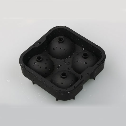 Four Ball Ice Maker / Pencetak Es Batu Bulat Isi 4 - Warna Hitam