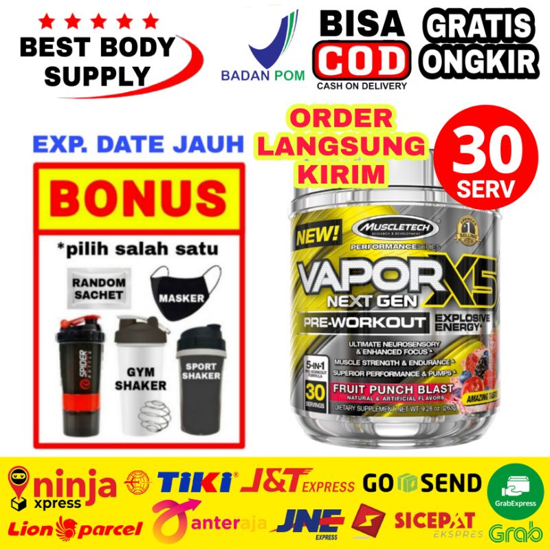 Muscletech Vapor X5 Next Gen 30 Serv MT VaporX5 Pre Workout BPOM Muscle Tech Vapor X5 MT Vapor X 5