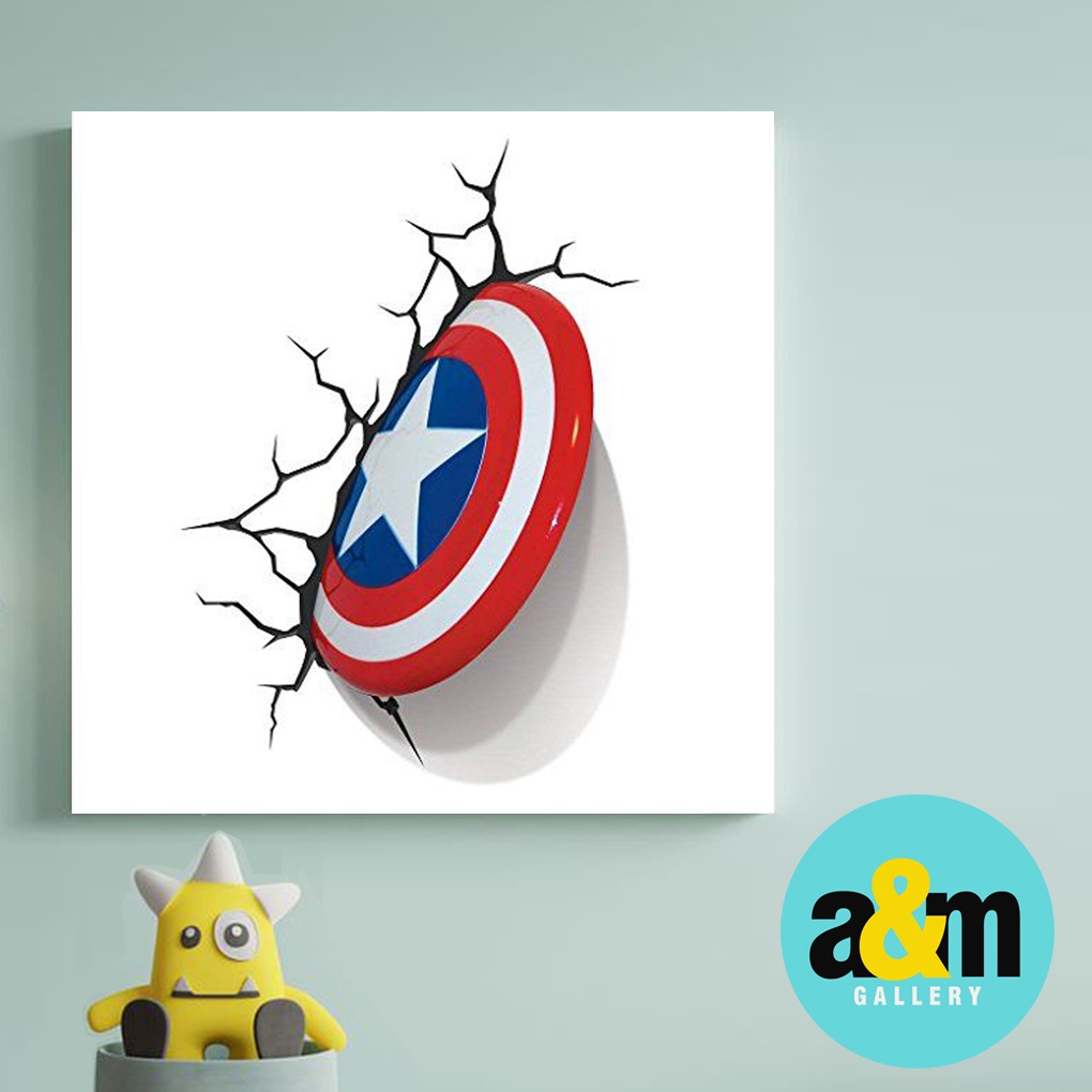 Hiasan Dinding Kamar Logo Superhero ( 20 X 20 ) Pajangan Anak Dekorasi Wall Decor Kamar Anak - A&amp;M