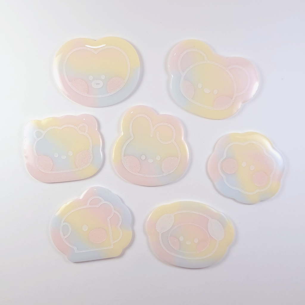 Baby BT21 Minini Rainbow Keychain Popsocket BTS Fan Merch Holder HP Gantungan Kunci Pelangi Griptok