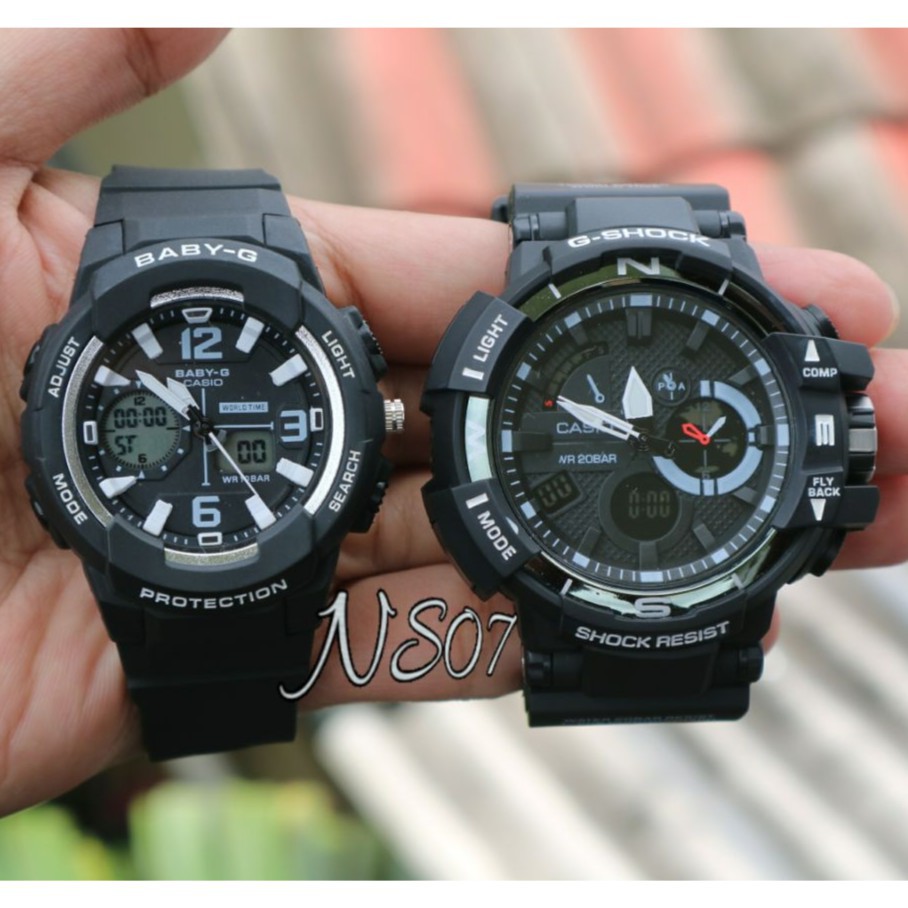 JAM TANGAN TERBARU COUPLE CASIO G SHOCK GWA 1100 HITAM PUTIH