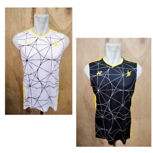 SINGLET BADMINTON PRIA IMPOR 100 S KAOS BADMINTON TANPA LENGAN PAKAIAN OLAHRAGA BAJU OLAHRAGA