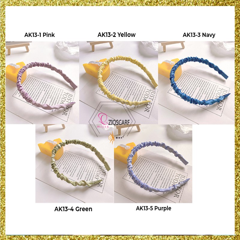 Headband Korea Style Bando rambut Motif Bandana Polos KECIL / Bandana Import Fashion Wanita ak13