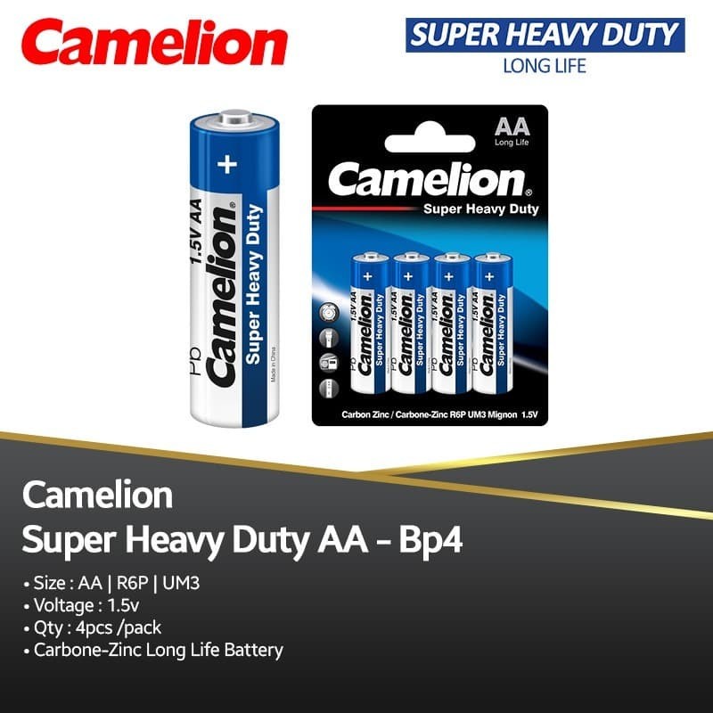 Baterai Camelion Super Heavy Duty AA isi 4 Pcs 1,5V - MS