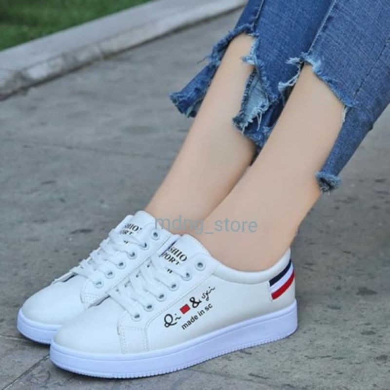 SEPATU KETS TD18 CEWEK MURAH BERKUALITAS WARNA PUTIH