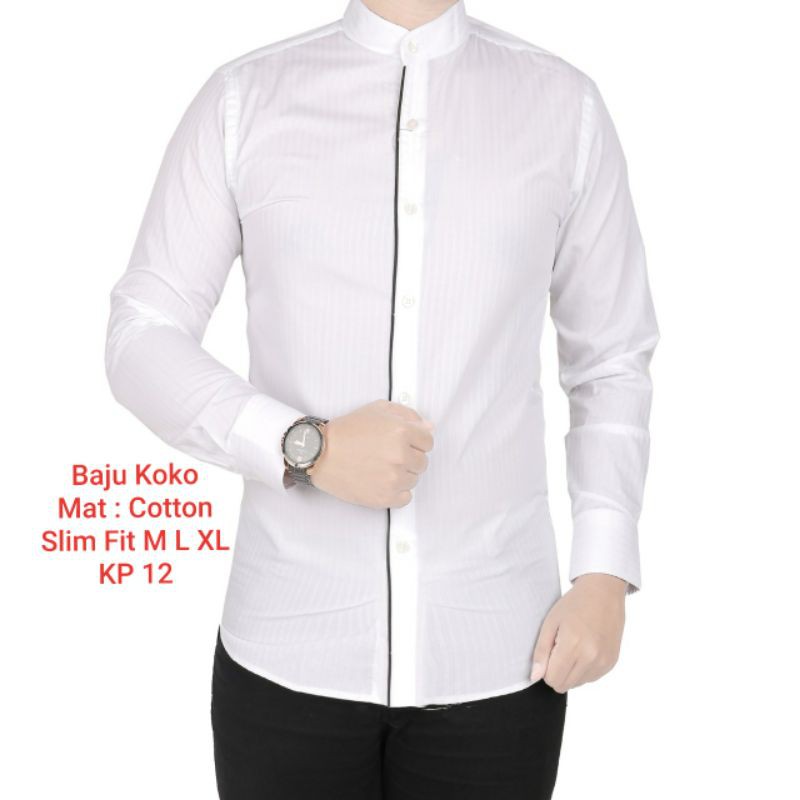 BAJU KOKO MUSLIM PRIA KEMEJA KOKO LENGAN PANJANG | SLIM FIT COLIN DION CDL04