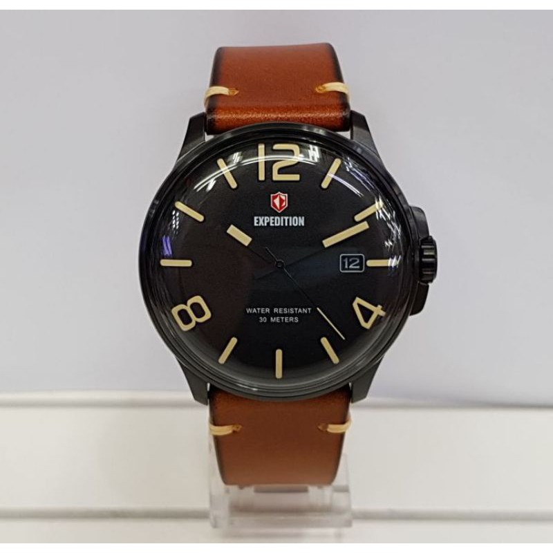 Jam Tangan Expedition E6789MD Black / Brown Original