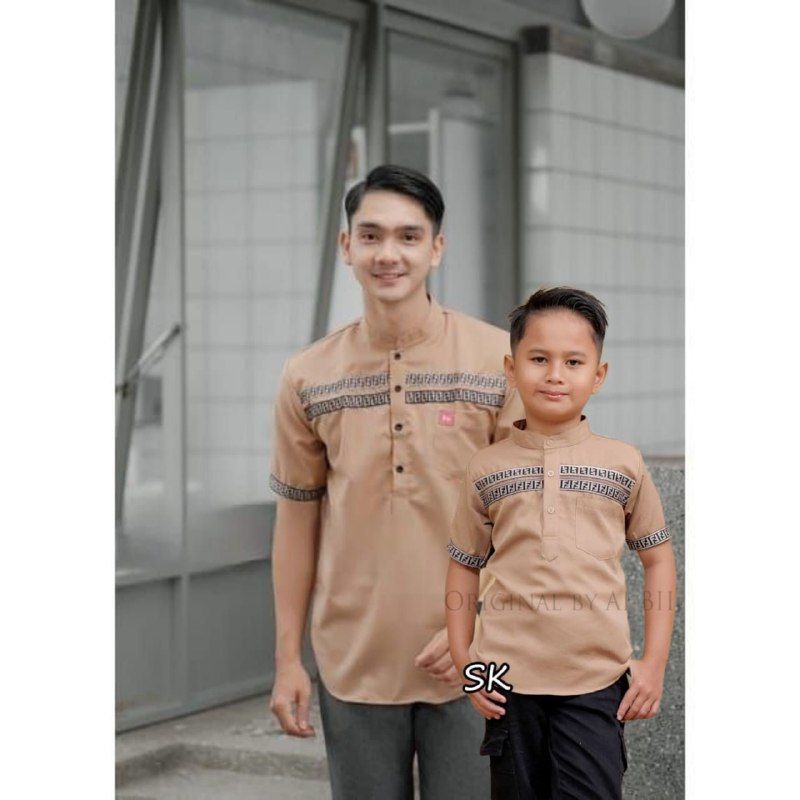 BAJU KURTA KEMEJA KOKO KEMKO PASANGAN COUPLE ANAK AYAH LENGAN PENDEK TERBARU ORIGINAL AGERA