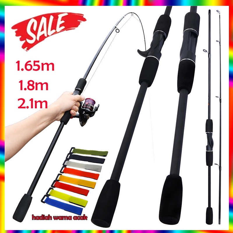 Spinning Rod Joran Pancing Fishing Rod 2 Bagian Fishing Tackle Outdoor Fishing Joran Pancing 2 Segments 1.8M Kaku Lentur Murah Kuat