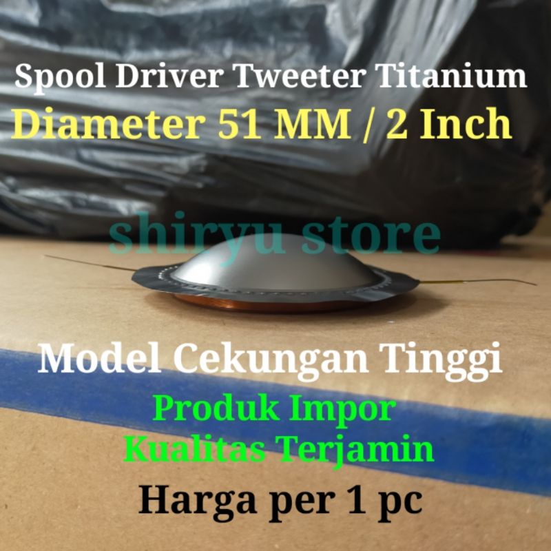 Spool Voice Coil Titanium 2 Inch 51Mm 51 Mm Driver Tweeter Soundqueen SQ56S SQ56 S SQ 56S Tanpa Pang