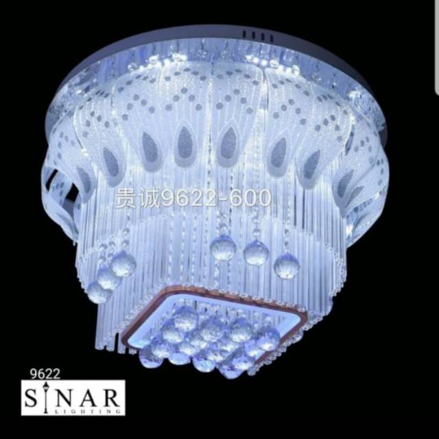 Lampu plafon kristal remote 9622 -60