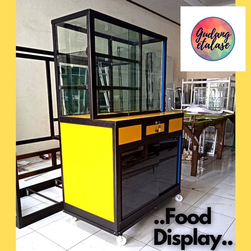 Gerobak minimalis/food display/rak makanan