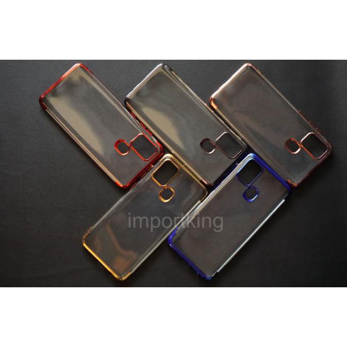 SAMSUNG A21S SHINING CHROME TPU CASE CLEAR SILICONE CASE HITAM