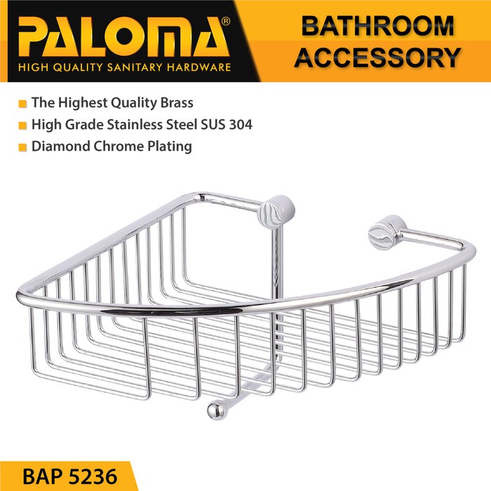 PALOMA BAP 5236 Rak Sudut Tempat Sabun Dinding Toilet Kamar Mandi