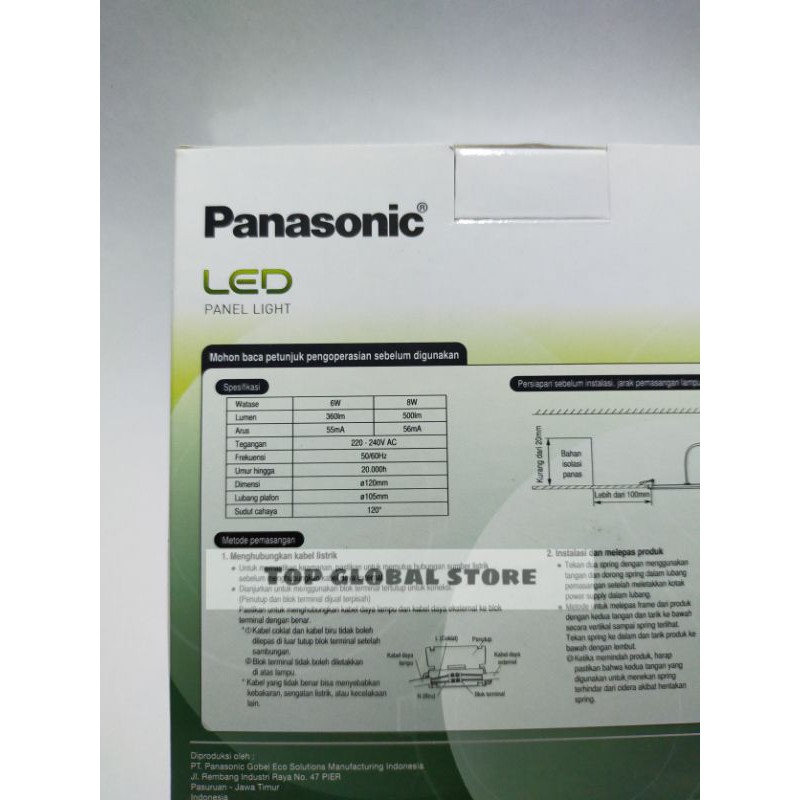 QH Led Downlight Panel 6w 6 W 6Watt 6 Watt Panasonic Bulat