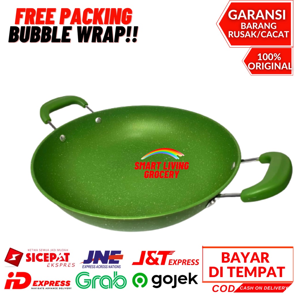 PANCI WAJAN ENAMEL ALAT PENGGORENGAN DAPUR ANTI LENGKET PANCI KERAMIK SET SERBAGUNA GSF 2034 2232-4