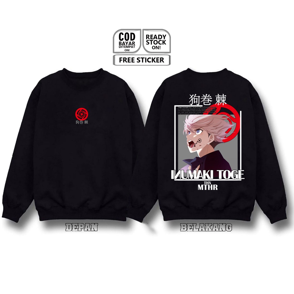 SWEATER INUMAKI TOGE JUJUTSU KAISEN ANIME MANGA BAJU JEPANG JAPAN CULTURE COSPLAY JEJEPANGAN SATORU